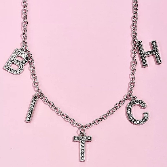 Silver B**** crystal necklace - Picture 5 of 8